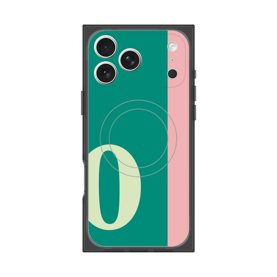 プレミアムスクエアケース with MagSafe［ オリジナル - initial color line - O green ］