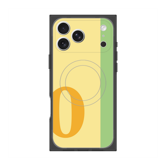 プレミアムスクエアケース with MagSafe［ オリジナル - initial color line - O yellow ］