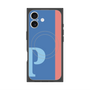 プレミアムスクエアケース with MagSafe［ オリジナル - initial color line - P blue ］