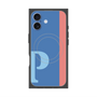プレミアムスクエアケース with MagSafe［ オリジナル - initial color line - P blue ］