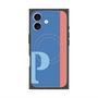 プレミアムスクエアケース with MagSafe［ オリジナル - initial color line - P blue ］