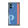 プレミアムスクエアケース with MagSafe［ オリジナル - initial color line - P blue ］