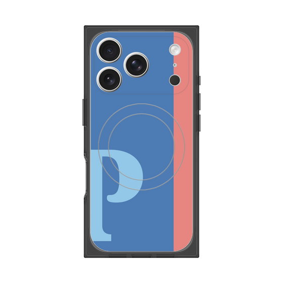 プレミアムスクエアケース with MagSafe［ オリジナル - initial color line - P blue ］