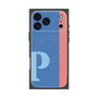 プレミアムスクエアケース with MagSafe［ オリジナル - initial color line - P blue ］