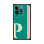 プレミアムスクエアケース with MagSafe［ オリジナル - initial color line - P green ］