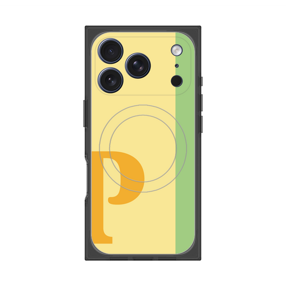 プレミアムスクエアケース with MagSafe［ オリジナル - initial color line - P yellow ］