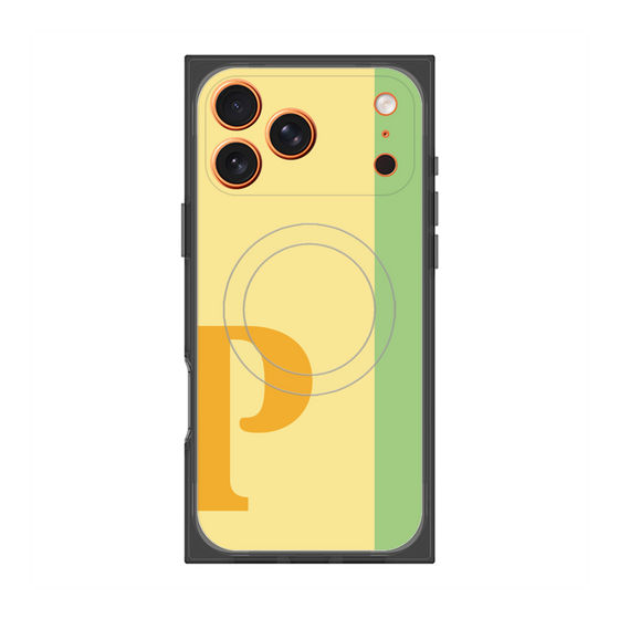 プレミアムスクエアケース with MagSafe［ オリジナル - initial color line - P yellow ］