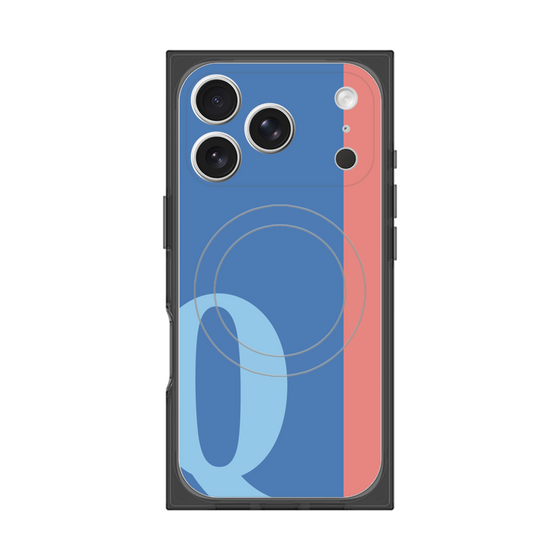 プレミアムスクエアケース with MagSafe［ オリジナル - initial color line - Q blue ］