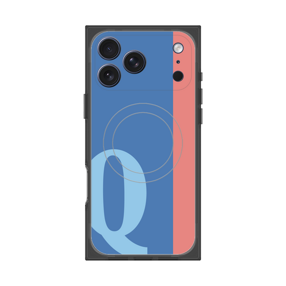プレミアムスクエアケース with MagSafe［ オリジナル - initial color line - Q blue ］