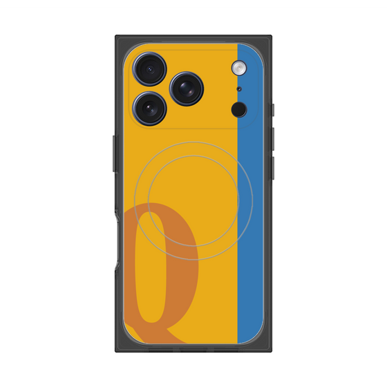 プレミアムスクエアケース with MagSafe［ オリジナル - initial color line - Q orange ］