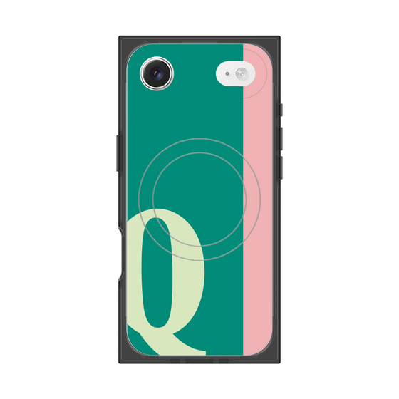 プレミアムスクエアケース with MagSafe［ オリジナル - initial color line - Q green ］