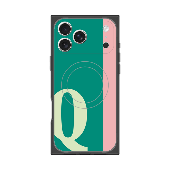 プレミアムスクエアケース with MagSafe［ オリジナル - initial color line - Q green ］