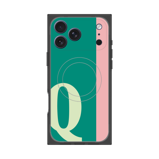 プレミアムスクエアケース with MagSafe［ オリジナル - initial color line - Q green ］