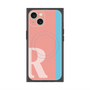 プレミアムスクエアケース with MagSafe［ オリジナル - initial color line - R pink ］