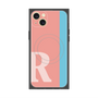 プレミアムスクエアケース with MagSafe［ オリジナル - initial color line - R pink ］