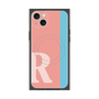 プレミアムスクエアケース with MagSafe［ オリジナル - initial color line - R pink ］