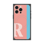 プレミアムスクエアケース with MagSafe［ オリジナル - initial color line - R pink ］