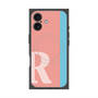 プレミアムスクエアケース with MagSafe［ オリジナル - initial color line - R pink ］