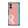プレミアムスクエアケース with MagSafe［ オリジナル - initial color line - R pink ］
