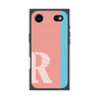 プレミアムスクエアケース with MagSafe［ オリジナル - initial color line - R pink ］