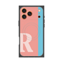 プレミアムスクエアケース with MagSafe［ オリジナル - initial color line - R pink ］