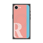 プレミアムスクエアケース with MagSafe［ オリジナル - initial color line - R pink ］