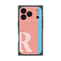 プレミアムスクエアケース with MagSafe［ オリジナル - initial color line - R pink ］