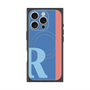 プレミアムスクエアケース with MagSafe［ オリジナル - initial color line - R blue ］