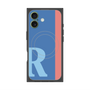 プレミアムスクエアケース with MagSafe［ オリジナル - initial color line - R blue ］