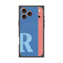 プレミアムスクエアケース with MagSafe［ オリジナル - initial color line - R blue ］