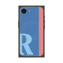 プレミアムスクエアケース with MagSafe［ オリジナル - initial color line - R blue ］