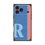 プレミアムスクエアケース with MagSafe［ オリジナル - initial color line - R blue ］