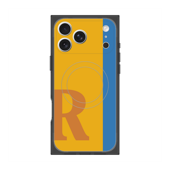 プレミアムスクエアケース with MagSafe［ オリジナル - initial color line - R orange ］