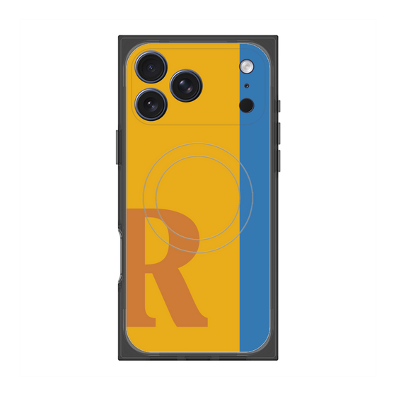 プレミアムスクエアケース with MagSafe［ オリジナル - initial color line - R orange ］