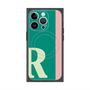 プレミアムスクエアケース with MagSafe［ オリジナル - initial color line - R green ］