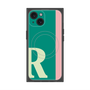 プレミアムスクエアケース with MagSafe［ オリジナル - initial color line - R green ］