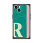 プレミアムスクエアケース with MagSafe［ オリジナル - initial color line - R green ］