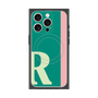 プレミアムスクエアケース with MagSafe［ オリジナル - initial color line - R green ］