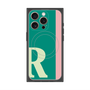 プレミアムスクエアケース with MagSafe［ オリジナル - initial color line - R green ］