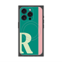 プレミアムスクエアケース with MagSafe［ オリジナル - initial color line - R green ］