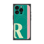 プレミアムスクエアケース with MagSafe［ オリジナル - initial color line - R green ］