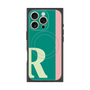プレミアムスクエアケース with MagSafe［ オリジナル - initial color line - R green ］