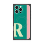 プレミアムスクエアケース with MagSafe［ オリジナル - initial color line - R green ］
