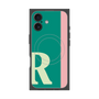 プレミアムスクエアケース with MagSafe［ オリジナル - initial color line - R green ］