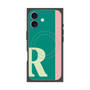 プレミアムスクエアケース with MagSafe［ オリジナル - initial color line - R green ］