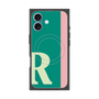 プレミアムスクエアケース with MagSafe［ オリジナル - initial color line - R green ］