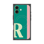 プレミアムスクエアケース with MagSafe［ オリジナル - initial color line - R green ］