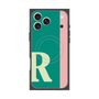 プレミアムスクエアケース with MagSafe［ オリジナル - initial color line - R green ］