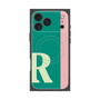 プレミアムスクエアケース with MagSafe［ オリジナル - initial color line - R green ］