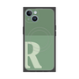 プレミアムスクエアケース with MagSafe［ オリジナル - initial two tone - R green ］